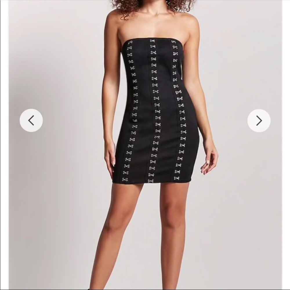 NWT Black Strapless Hook Eye Strapless Tube Dress - Picture 4 of 7